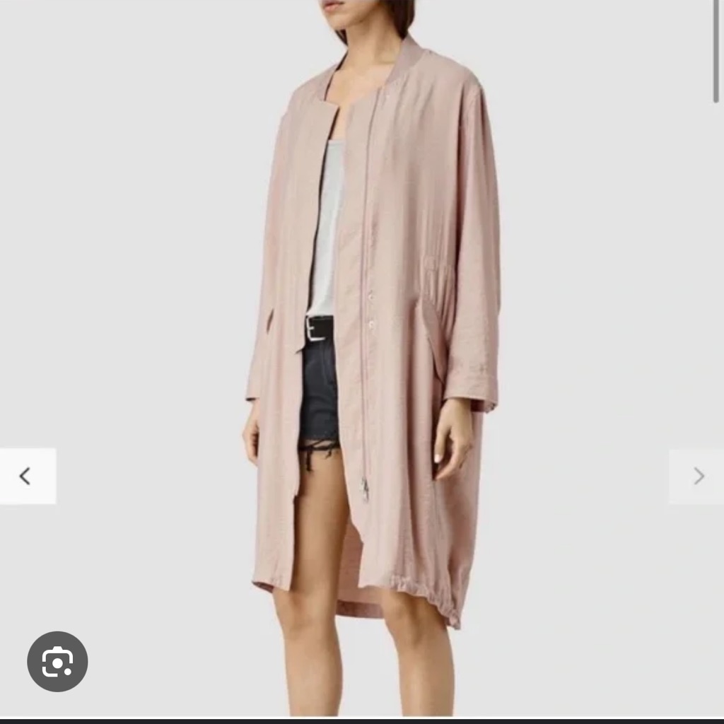 Allsaints Dusty Pink Elio Bomber Parker Size Us 6